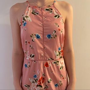 Pink floral jumpsuit